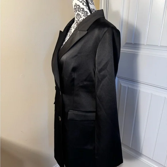 H&M Black Double-Breasted Coat Dress - Picture 6 of 10